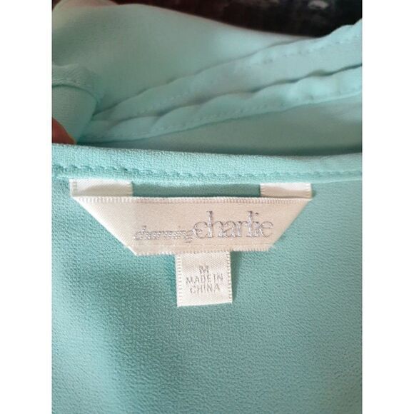 Women's Sleeveless Blouse Draped Wrap Front Ruffle Dressy Top Medium NWOT - Picture 6 of 6